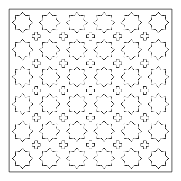 The same panel as closed outlines to cut