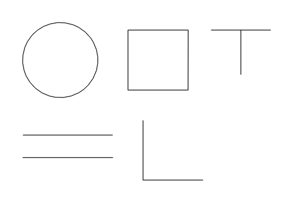 The same shapes as single lines