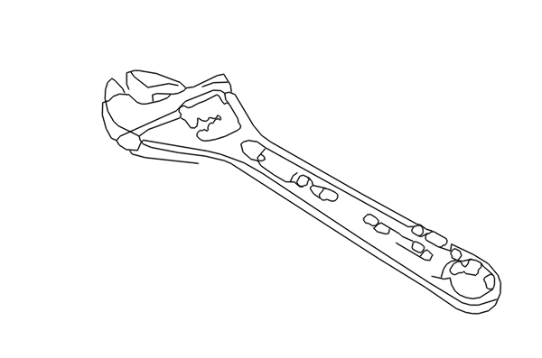 The wrench as a line drawing